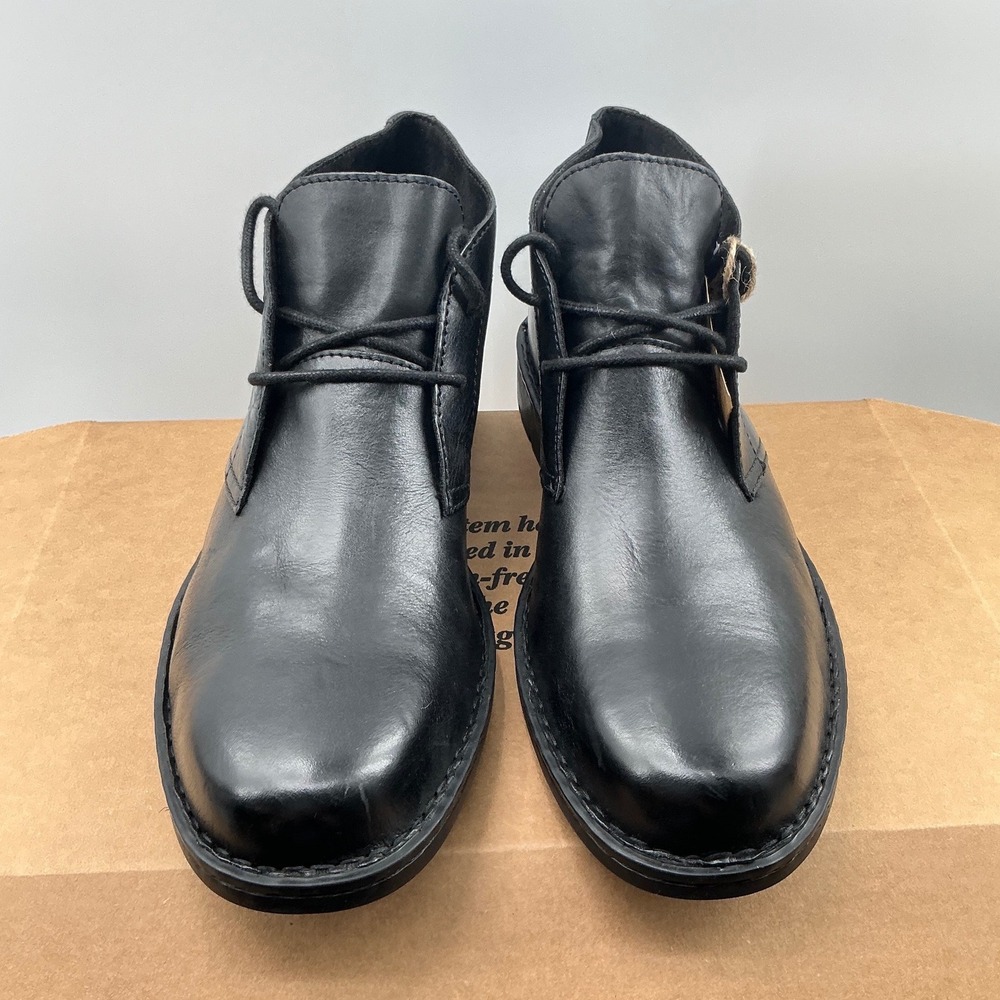 Born Harrison Mens Black Leather Chukka Boots Ankle Shoes BM0019503 Size 13M
